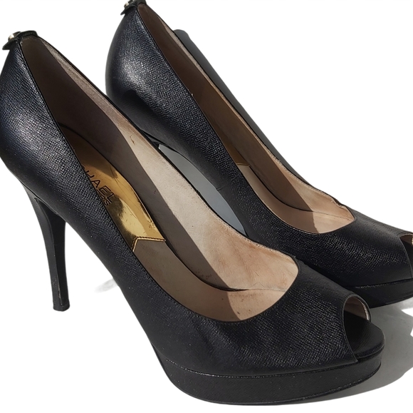 Michael Kors Shoes - MICHAEL KORS Open Peep Toe Platform Heels …